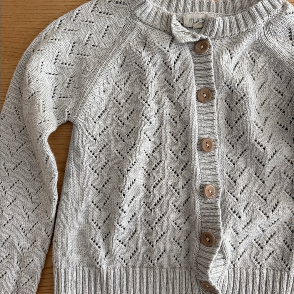 Mabo Tan Button-Up Girls Sweater - Picture 2 of 2